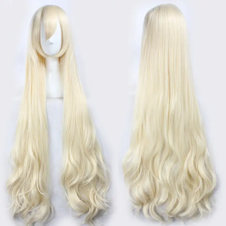 

Marry 47'' 120cm Wavy Long Light Blonde Kagerou Project Kozakura Mari Heat Resistant Hair Cosplay Costume Wigs + Free Wig Cap