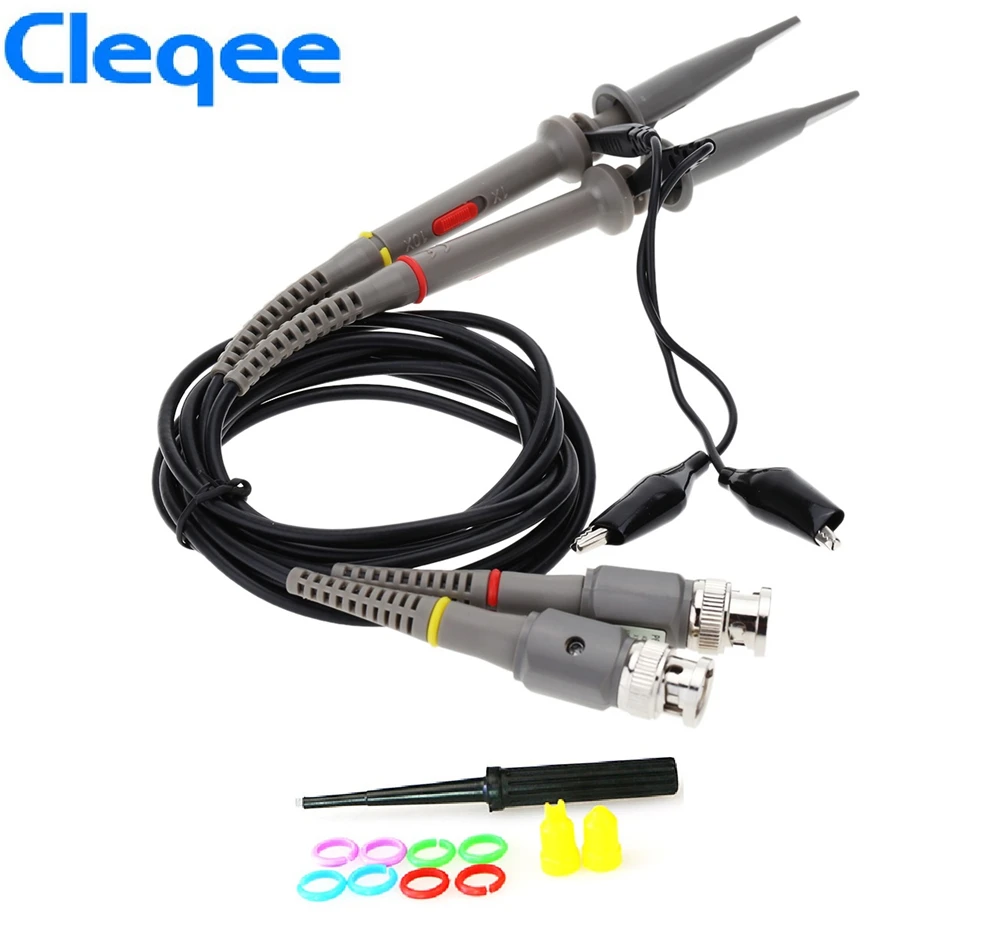 

2018 Cleqee 2PCS P6060 Oscilloscope Probe 60MHz Clips For Tektronix oscilloscope HP X1/X10 DC-60MHz