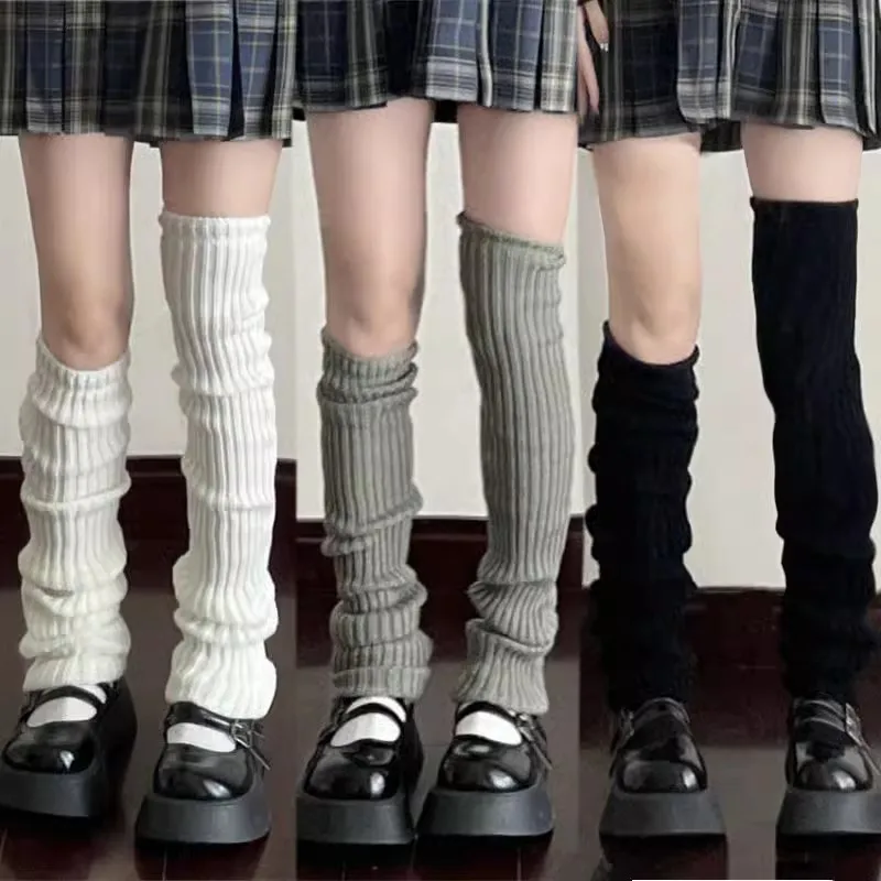 70cm New Lolita Socks Cute Knitted Long Warmers Foot Cover White Arm Warmer Leg Kawai Jk Autumn Calf Gaiters Sweet Legwarmers