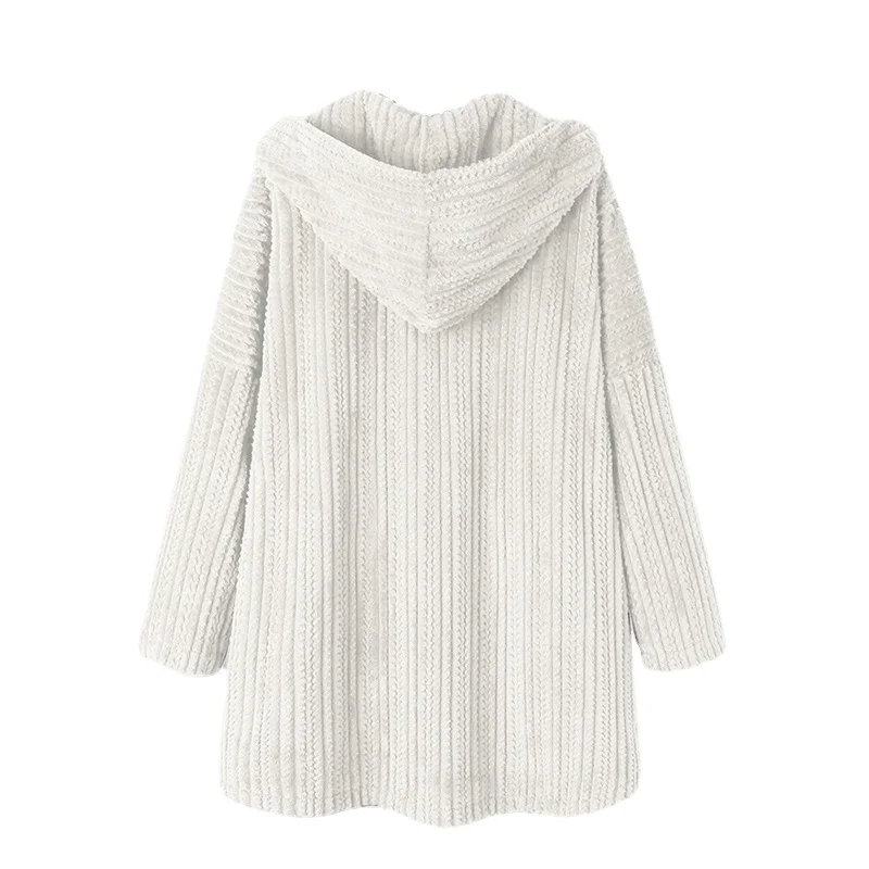 Plush Warm Winter Coat For Women Large Size 4Xl 5Xl 6Xl Hooded Single-Breasted Loose Casual Long Sleeve Cotton Jacket