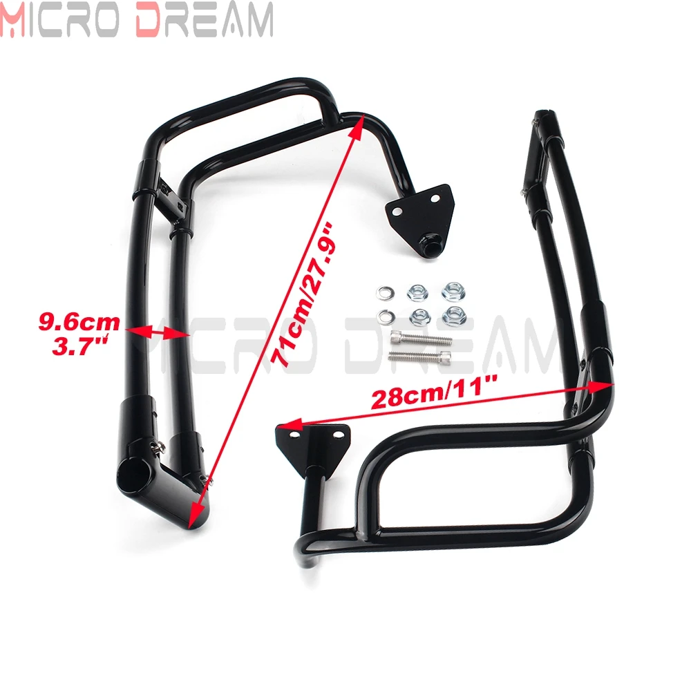Black Motorcycle Saddlebag Guard Rail for Harley Touring Road King FLHT FLHRXS FLTRX FLTRXS FLHXS FLHX Extended Mount Bracket |