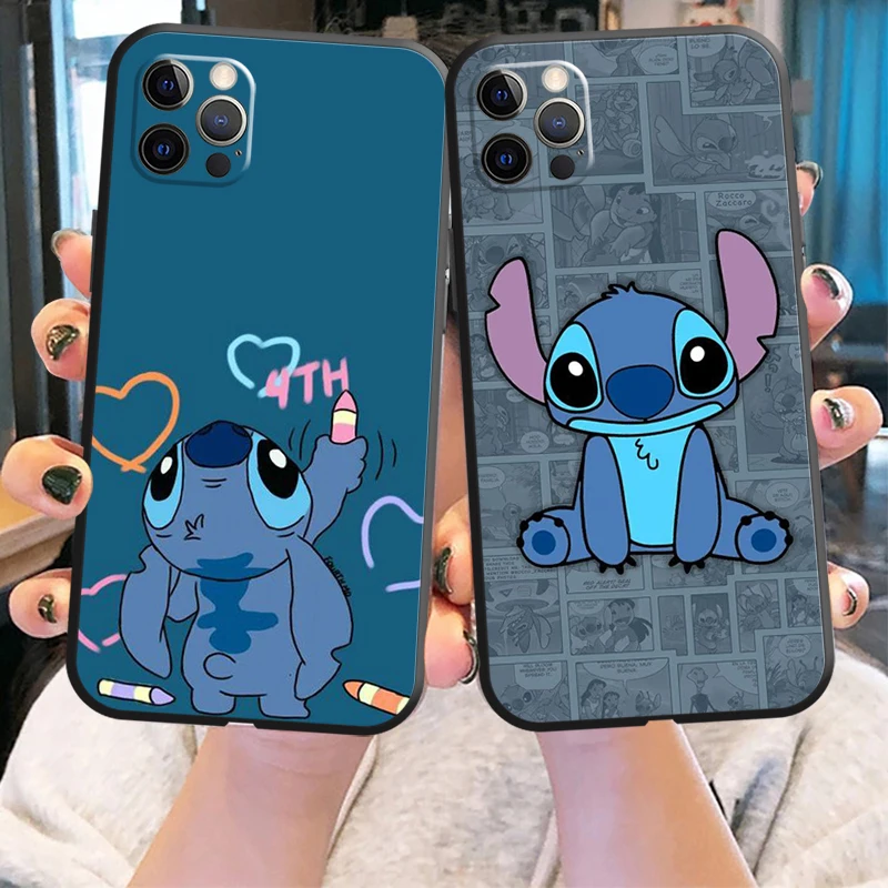 

Disney Cute Stitch Phone Case For iPhone 13 12 11 Pro 12 13 Mini X XR XS Max SE 6 6s 7 8 Plus Funda Carcasa Silicone Cover Back