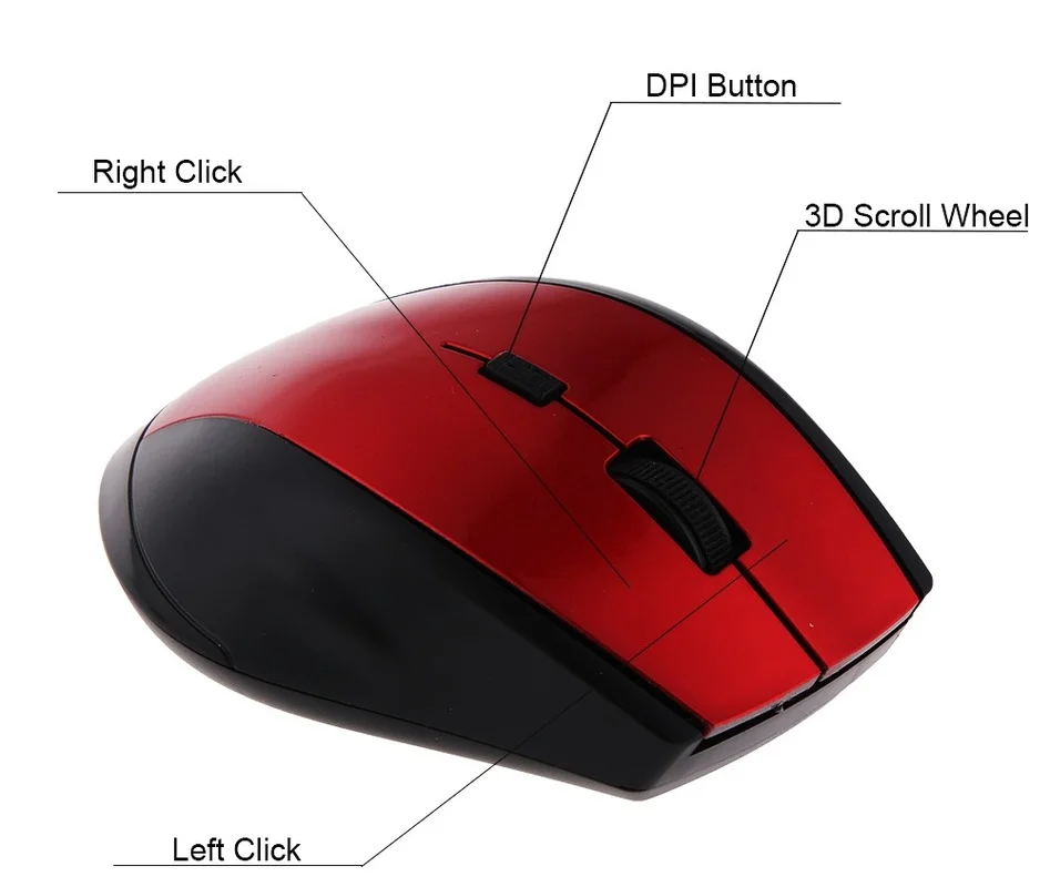 

2.4Ghz Wireless Mouse Gamer Gaming Mouse With USB Receiver for PC Computer Laptop Accessories for Windows Win 7/2000/XP/Vista