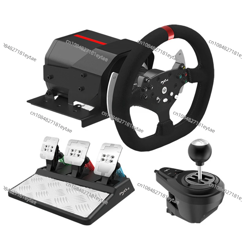 PXN-V10 Force Feedback Racing Game Aiming Wheel 900 Degree Compatible with PC Computer