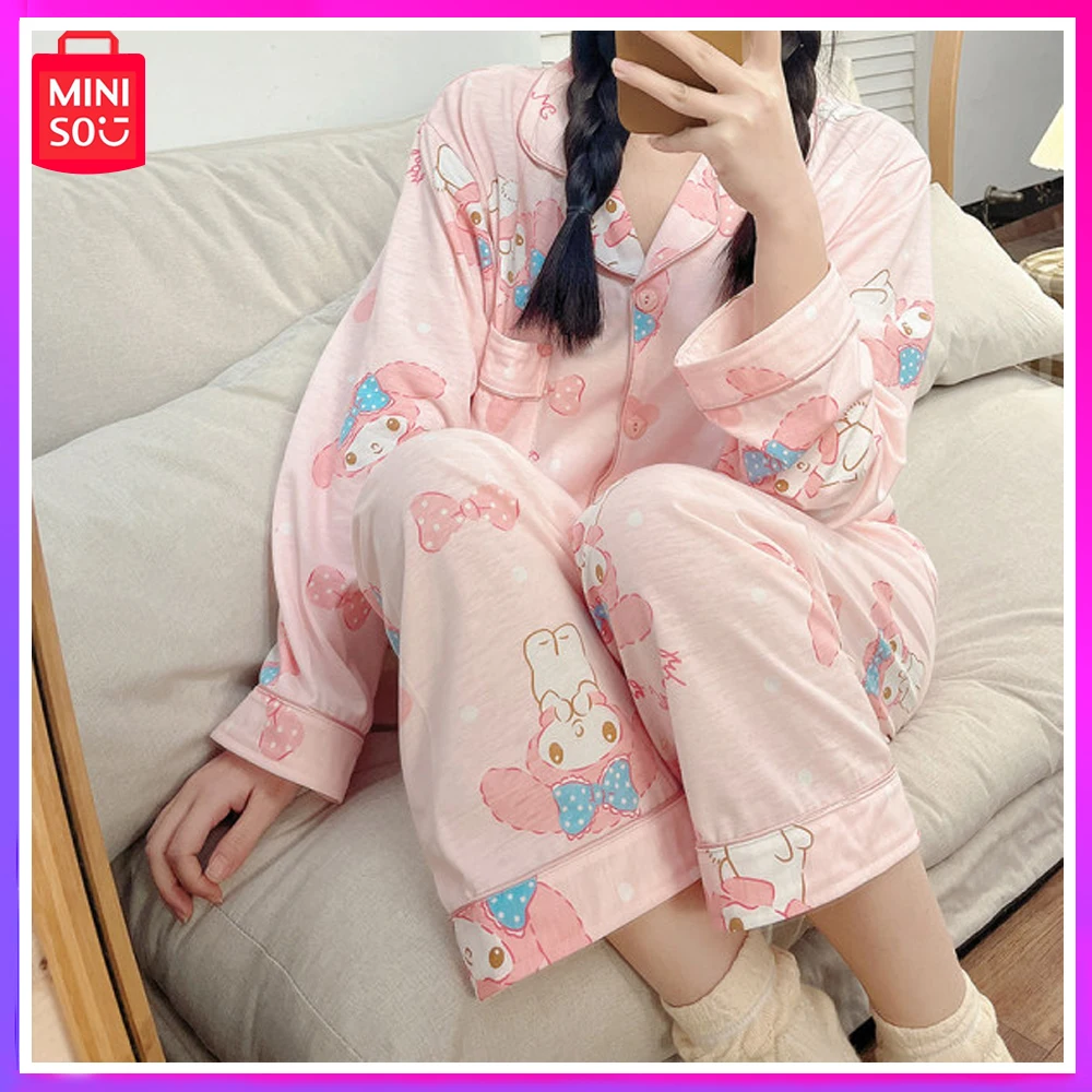 

Miniso 2023 New Pajamas Women Spring and Winter Cartoon Melody Cotton Long Sleeve Sweet and Cute Student Pants Home Fury