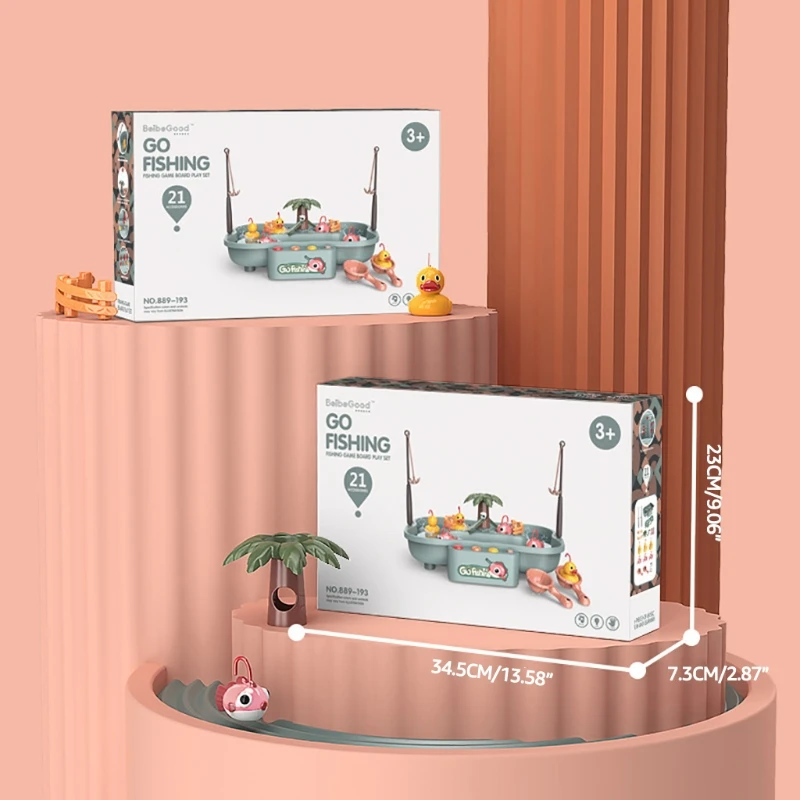 

D7YD Kids Pretend Fishing Multifunctional Accessories Educational Play Adventure Table Toy Best Gift Green/Pink