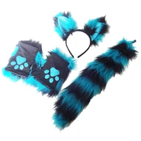 furry plush tail cat ears headband realistic animal fox hair hoop lolita anime decor ear cosplay costume kawaii accessories tail