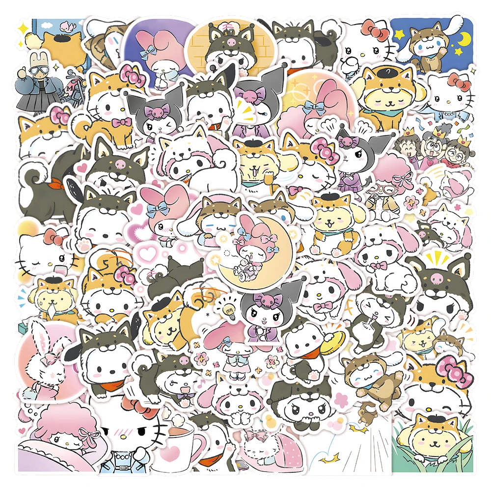 

10/30/60PCS Cute Kuromi Kitty Anime Cartoon Stickers Decals Kids Toy DIY Diary Suitcase Scrapbook Phone Laptop Bike Sticker Gift