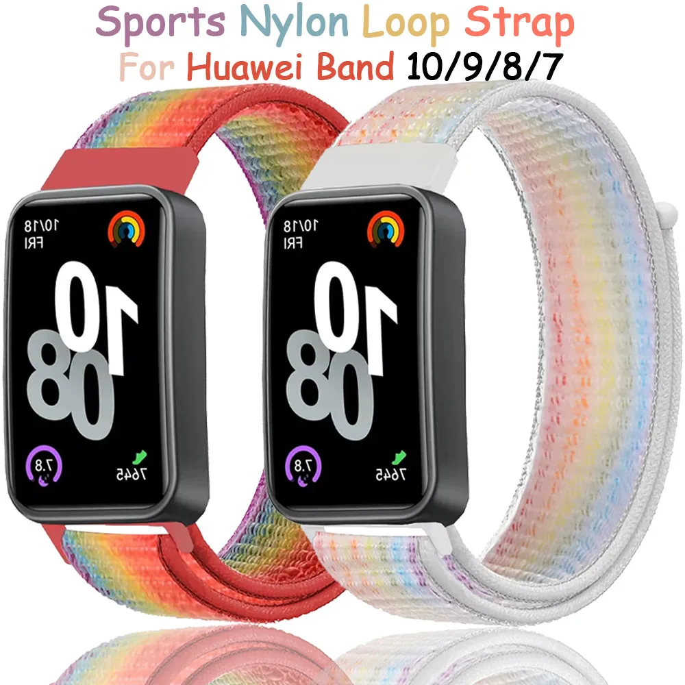 Фото Нейлоновый плетеный ремешок для Huawei Band 10/9/8/7: удобный, дышащий спортивный браслет-ремень для Huawei Band 10/9, аксессуары Correa №1