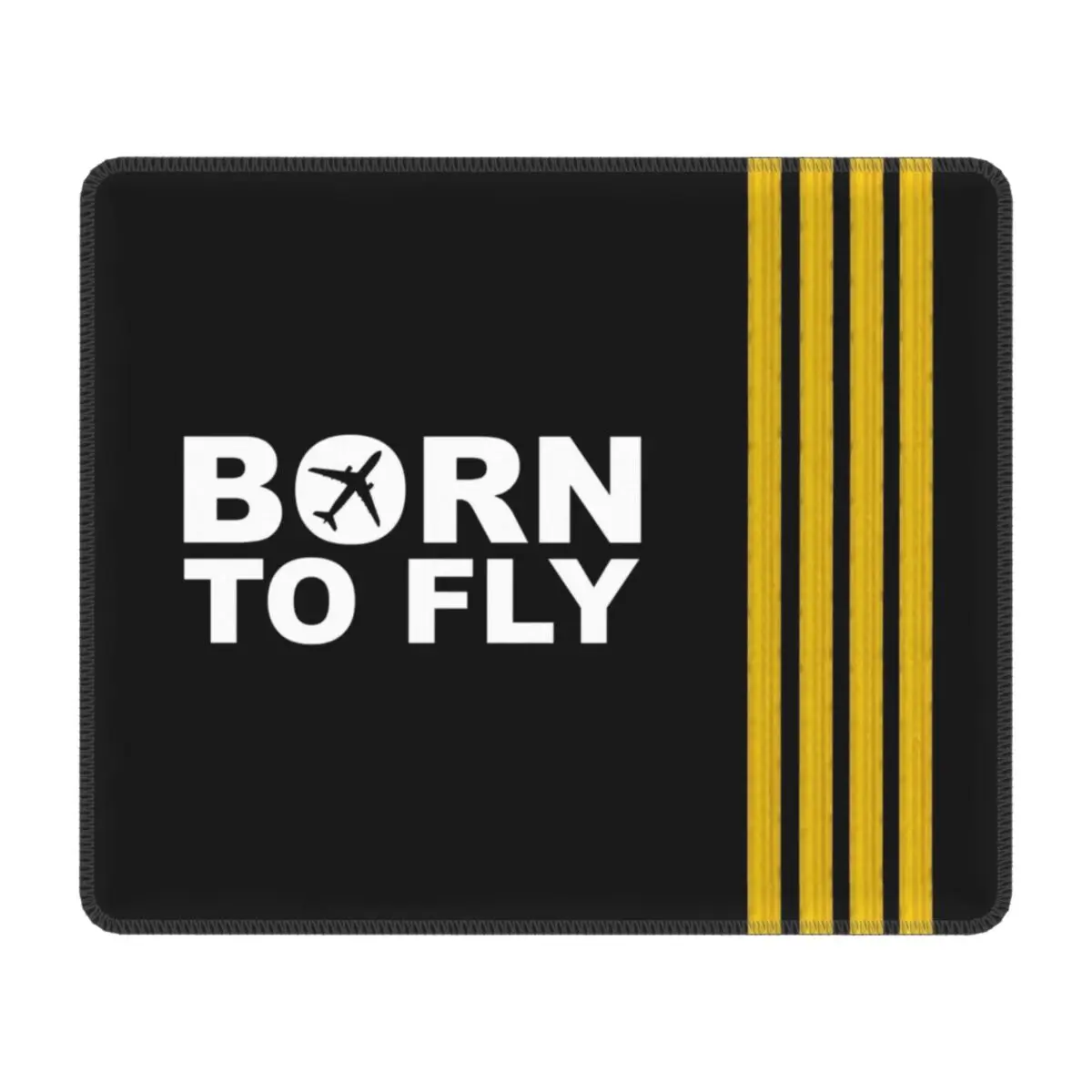

Born To Fly Captain Stripes Flight Pilot Mouse Pad Non-Slip Rubber Gaming Mousepad Aviation Aviator Airplane Office PC Desk Mat