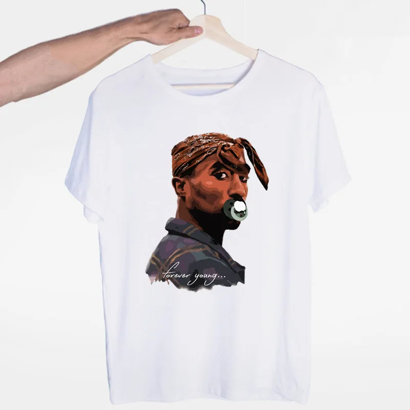 

Vintage 90s T-shirt Hip Hop Rapper Tupac T Shirts 2PAC Print Tees Streetwear Top Clothes Rap Music Fan Wear Summer Short Sleeved