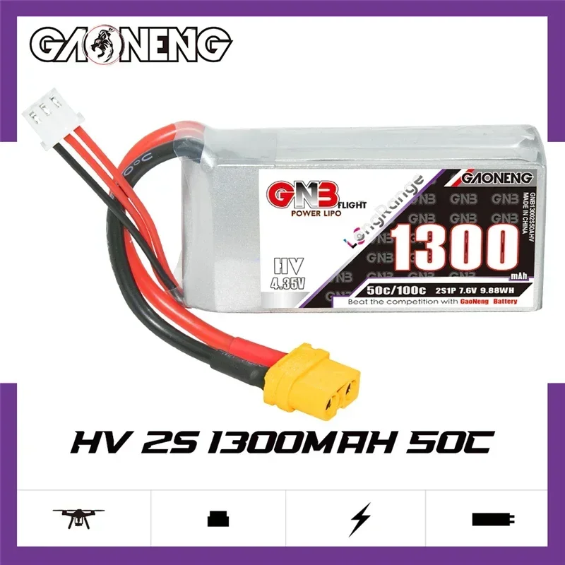 GNB 2S/3S/4S/6S 1300 мАч 50C Lipo аккумулятор для радиоуправляемых моделей машин-кульвертов