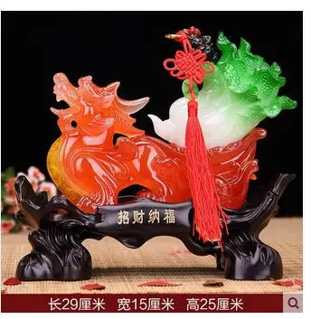 

resin s big kirin Chinese cabbage household decoration large fortune office living room technology opening giftsroom Art Statue
