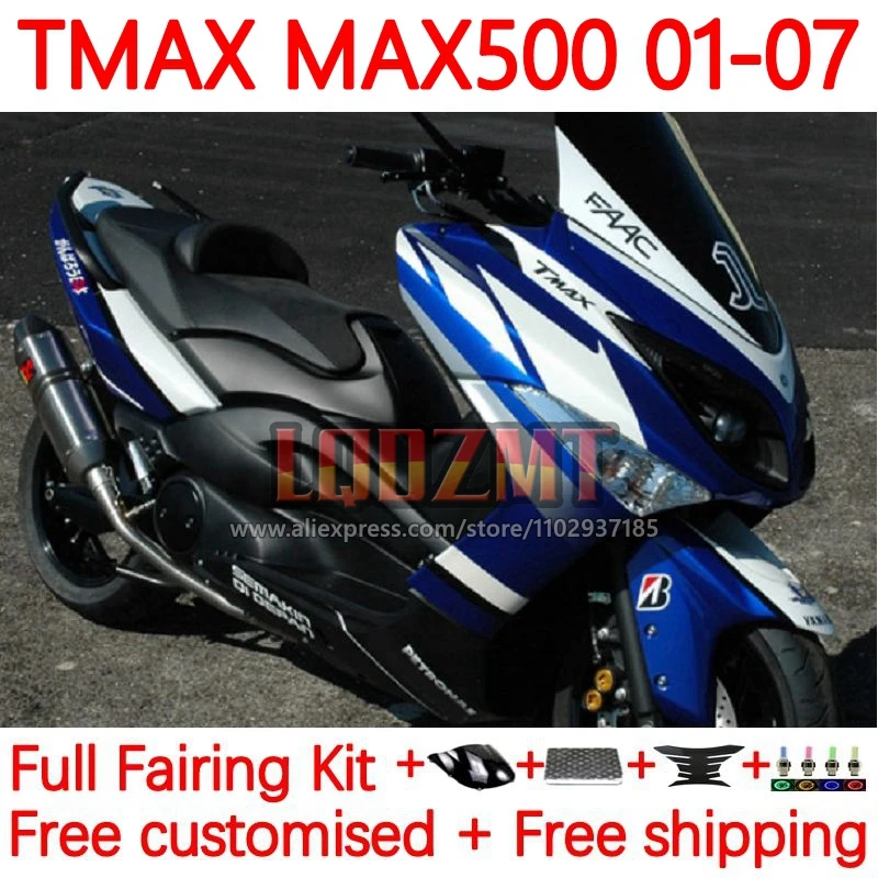 

T-MAX500 For YAMAHA MAX500 TMAX T MAX 500 TMAX500 2001 2002 2003 2005 2006 2007 01 02 03 04 05 06 07 white blue Frame 48No.17