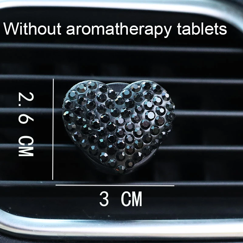 Зажим для автомобильного воздуховыпускного отверстия в форме сердца, горный хрусталь, автомобильный кондиционер, зажим для украшения духов, автомобильные аксессуары
