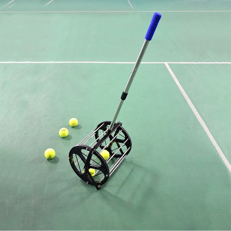 Tennis Ball Picker Pick-Up Basket Tennis Trainer Recycler Height Adjustable Thickened Bracket Tennis Ball Retriever Accessories