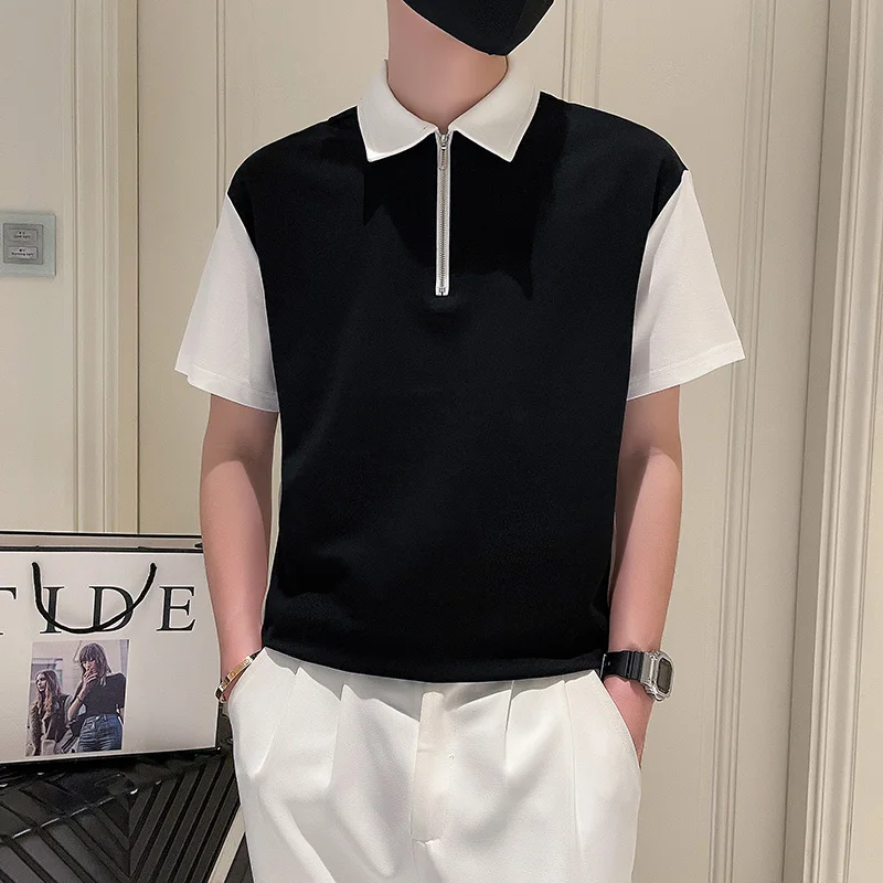 

Мужская свободная рубашка-поло с коротким рукавом, в стиле кэжуал