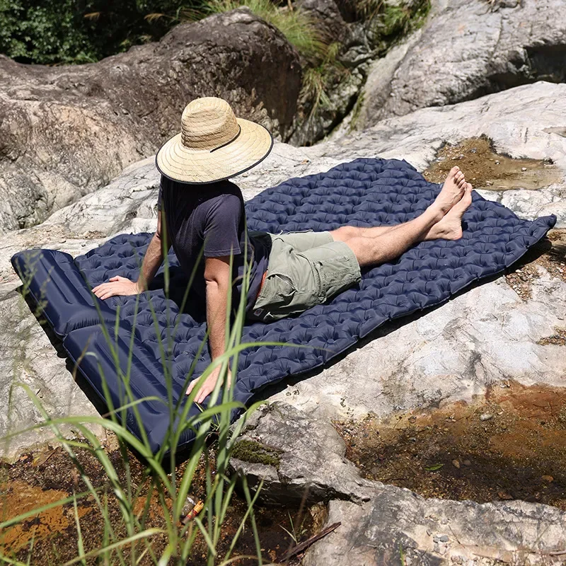 

Double Inflatable Pad Camping Sleeping Pad Widened Outdoor Inflatable Bed Lightweight Lunch Break Moisture-proof Pad