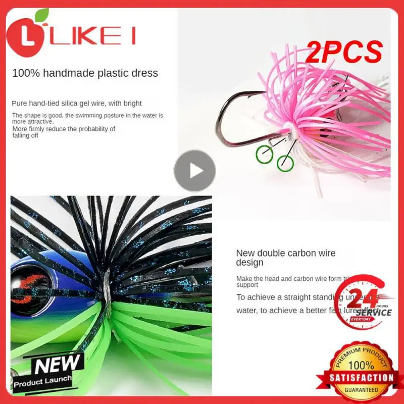 

2PCS Fishing Chatterbait 8.6g Jig Hook SpinnerBaits Buzzbait for Bass Pike Tiger Muskie Metal Jig Lure