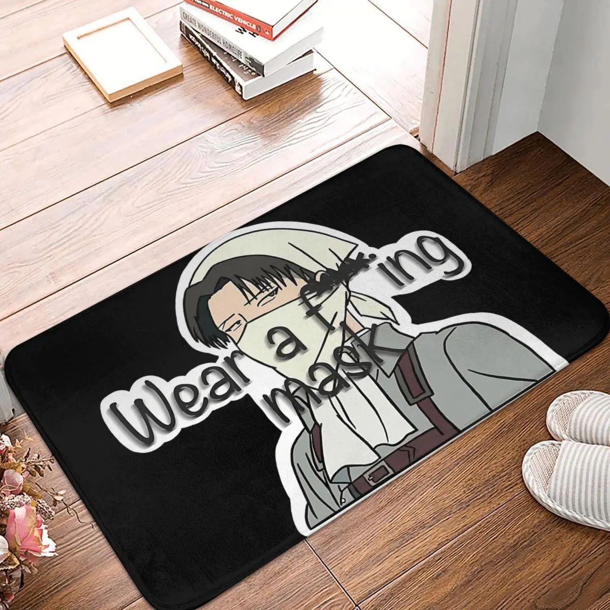 Non-slip Rug Doormat Living Room Mat Levi Attack On Titan Says Wear Balcony Carpet Entrance Door Decorative