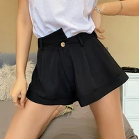 woman shorts pleated casual drawstring shorts summer women pockets streetwear mini shorts2021 elegant elastic waist shorts
