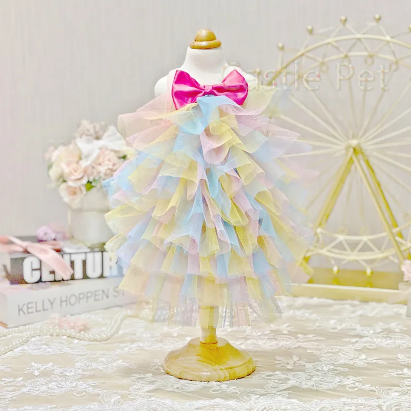 Милое Платье для собаки летнее платье щенка Очаровательная кружевная юбка