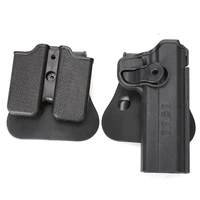 tactical imi gl gun holster pistol airsoft gun holster for gen 1 4 gl 17 case waist with 9mm mag pouch hunting accessories