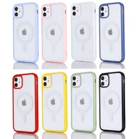 candy color transparent for magsafe case for iphone 13 pro max 12 pro magnetic wireless charging cover for iphone
