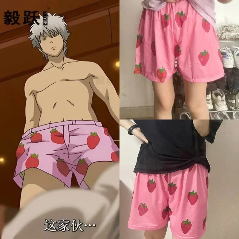Новые летние горячие аниме Gintama Gin San Ichigo клубничный 3d принт пляжные шорты Плавки