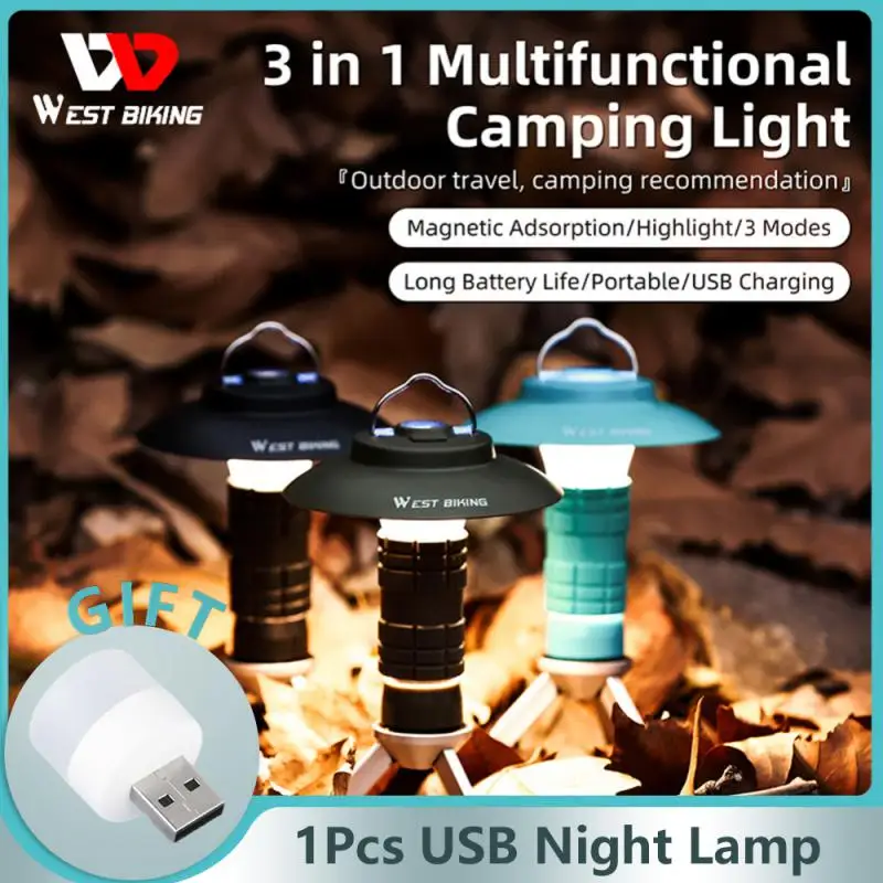 

Portable Camping Light with Magnetic USB Rechargeable 3 Lighting Modes Camping Lantern Outdoor Led Flashlight Tent Camp Supplies