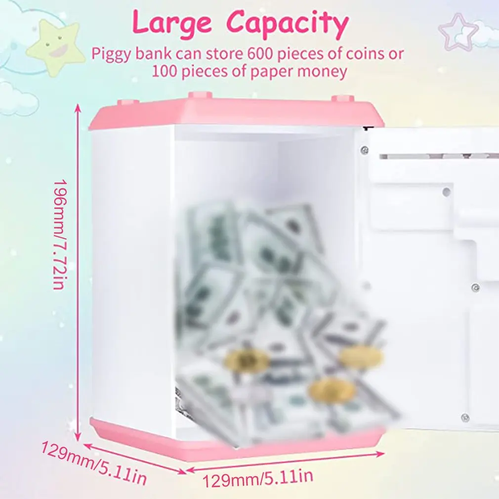 Копилка-единорог для детей, мальчиков и девочек, с функцией распознавания лица и отпечатка пальца.