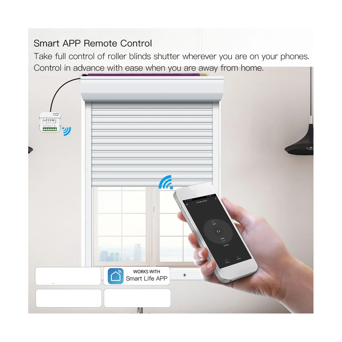 Переключатель для штор Tuya Smart Life Wi-Fi 433 МГц