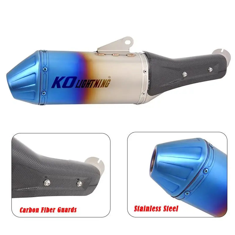 Купи 51MM Muffler Motorcycle Exhaust Pipe Tail Escape Stainless Steel And Carbon Guards Modified For 250 ADV 21-22 390 ADV 20-22 за 4,541 рублей в магазине AliExpress