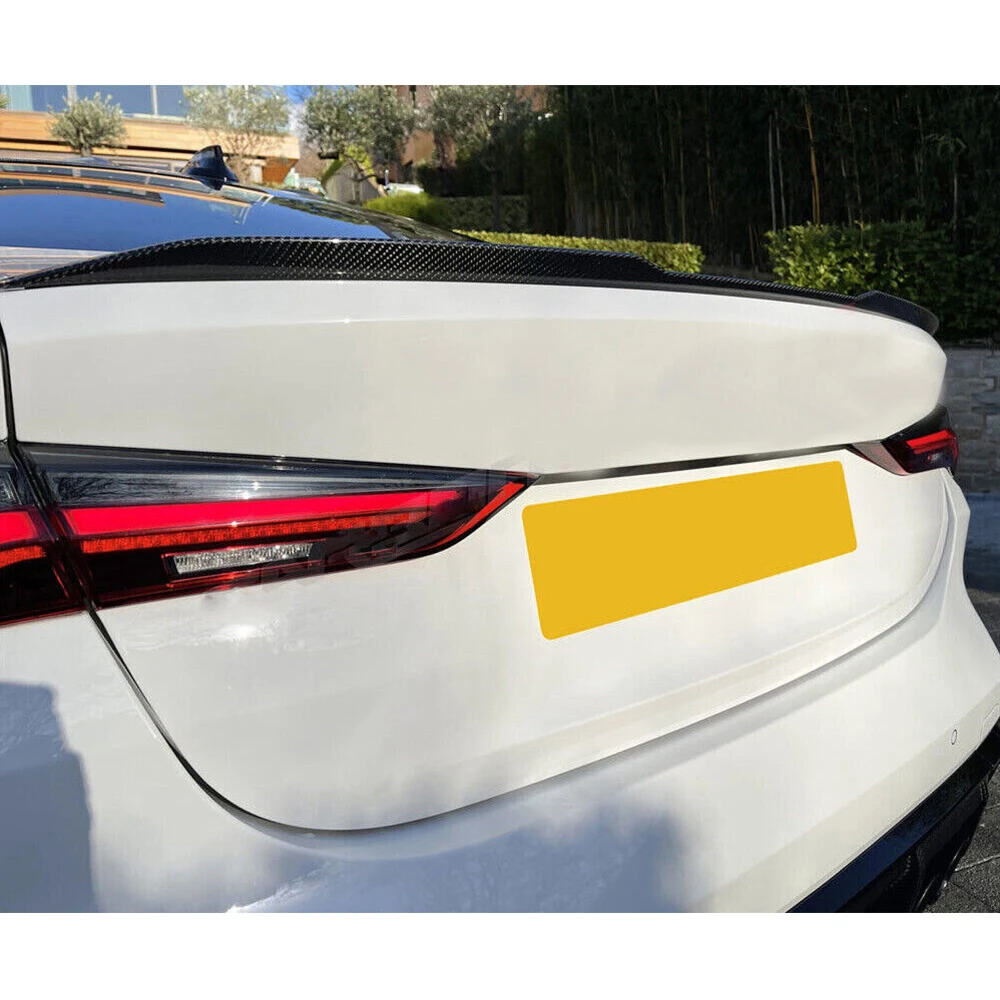 Фото Автомобильная осветительная деталь для BMW 4 серии G22 G82 M4 2021 2022, Задняя Крышка багажника из углеродного волокна, спойлер FRP №2