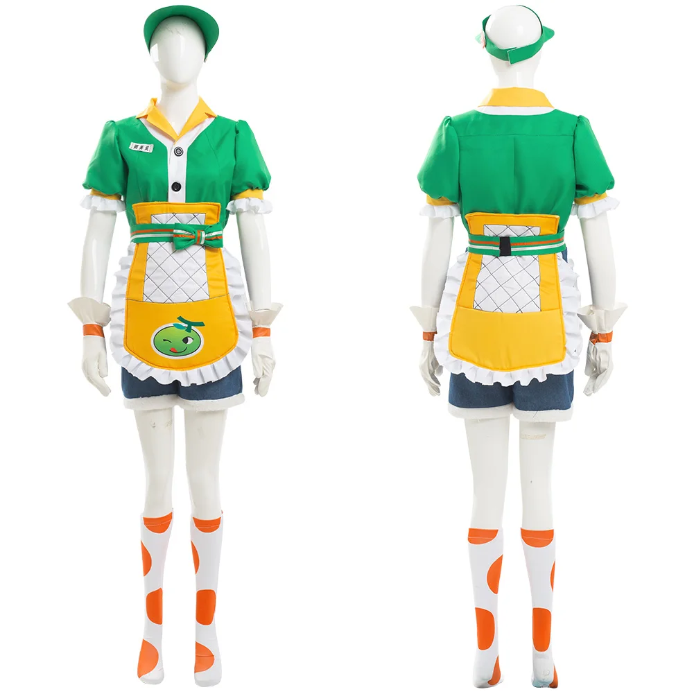 

Adult Women OW Mei Cosplay Costume Honeydew Skin Maid Dress Outfits Halloween Carnival Suit