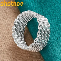 925 sterling silver interwoven mesh ring for man women engagement wedding charm fashion party jewelry gift