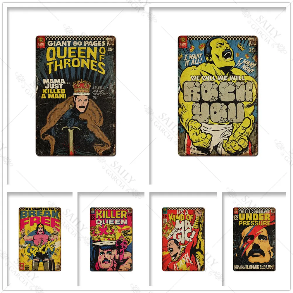 

Rock and Roll Metal Tin Sign Vintage Metal Plate Poster Music Wall Decor Metal Poster Club Pub Bar Sign Man Cave Metal Plaques