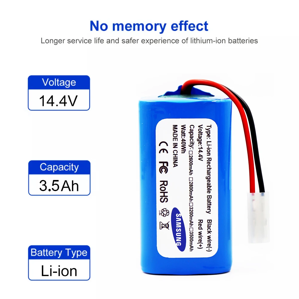 

2022 Upgrade 14.8v 3500mAh 18650 Li-ion Battery for Xiaomi G1 Vacuum-Mop Essential MJSTG1 Robot Vacuum Cleaner Batteries