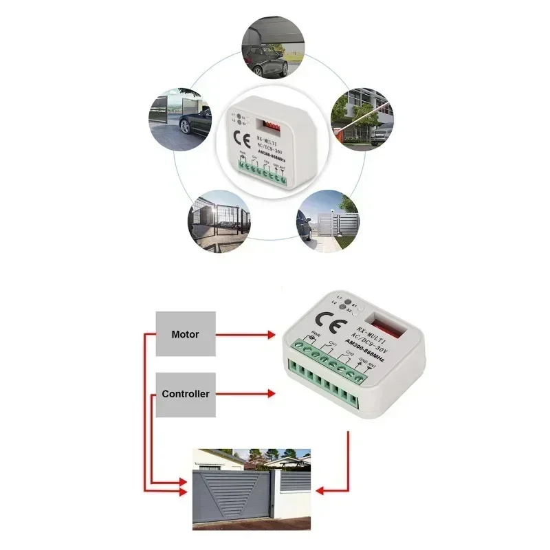 Приемник дистанционного управления 300-868 МГц 433 RX MULTI Универсальный AC/DC 9-30 В для