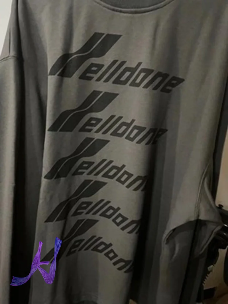 

Men Women WE11DONE Sweatshirts Large Letter Barrage Oversize Welldone Terry Pullover