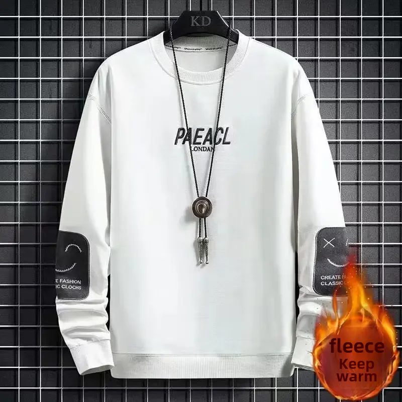 Модная мужская толстовка на флисовой подкладке весну и осень свободные