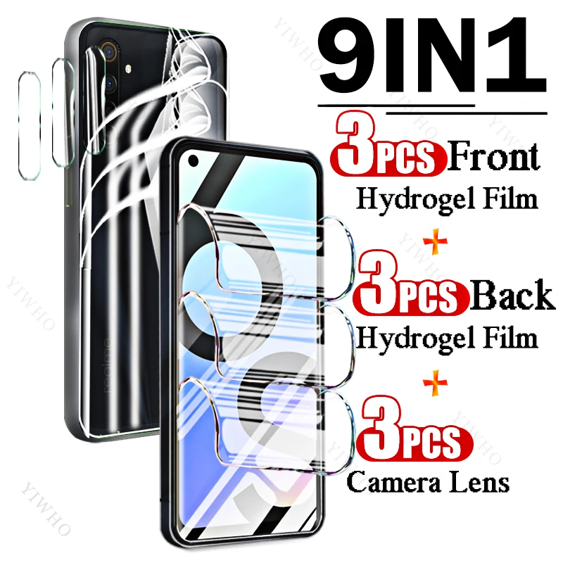 

9in1 Full Covers Front Back Hydrogel Film for Realme 6S RMX2002 6.5" Fingerprint Screen Protectors for Realme 6 S Camera Lens HD