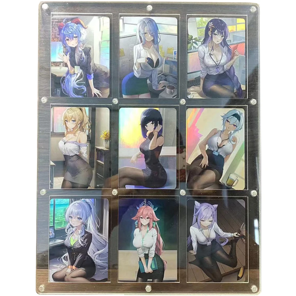 

9Pcs/set Genshin Impact Girls Flash Cards Ganyu Yae Miko Beelzebul Kamisato Ayaka Classic Game Anime Collection Cards Gift Toys