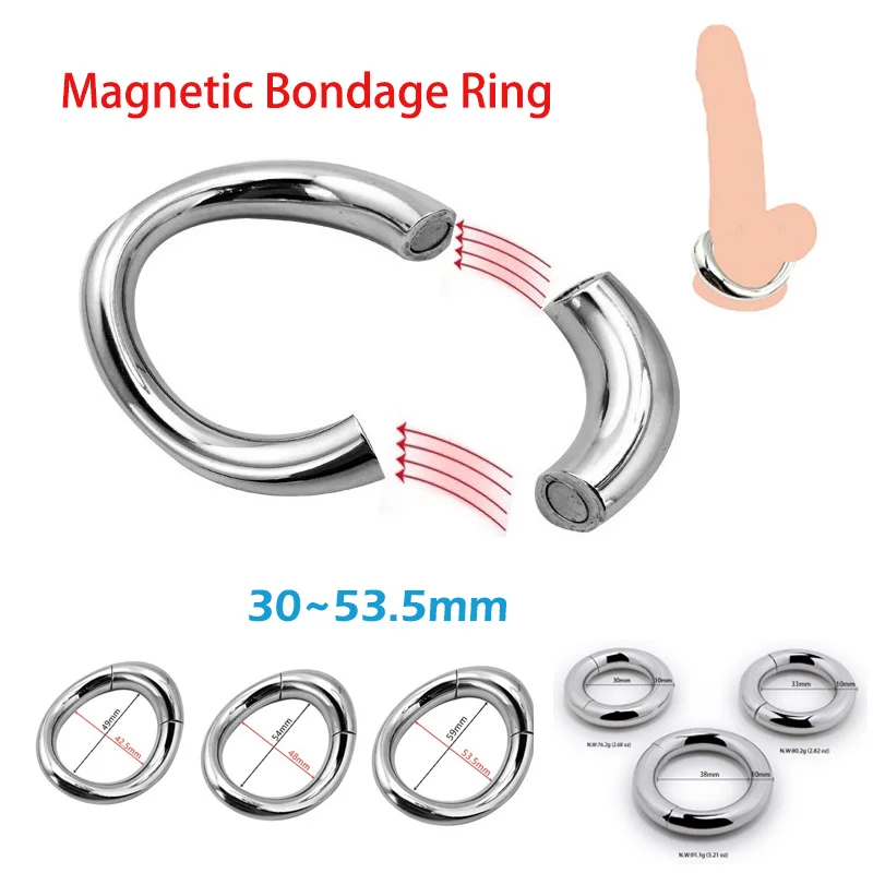 Stainless Steel Penis Bondage Lock Cock Ring Heavy Duty Male Metal Ball Scrotum Stretcher Delay Ejaculation BDSM Sex Toy Men