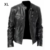 us mens fashion lambskin leather jacket slim fit biker jacket coat mens casual motorcycle pu jacket