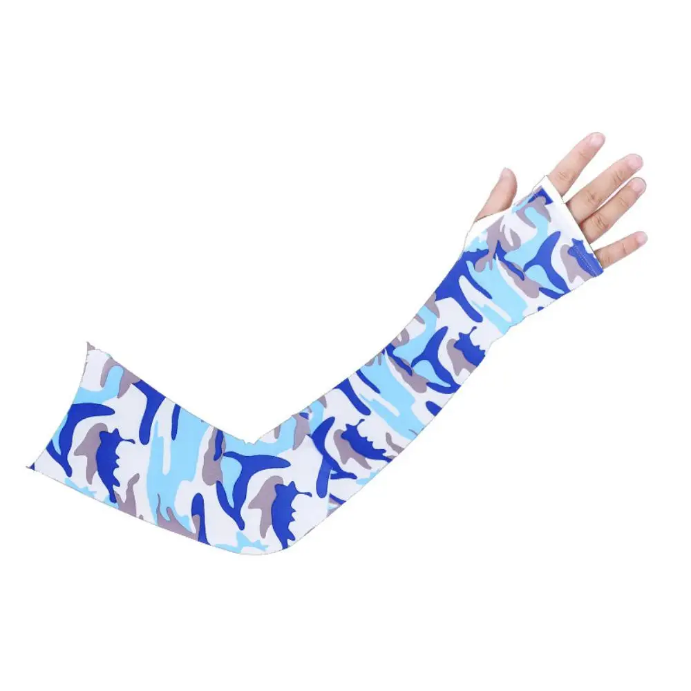 

Unisex Outdoor Sunscreen Ice Silk Sleeve Climbing Camouflage Riding Increased Lengthened Finger Sleeve Bicycle Fishing Sleeve