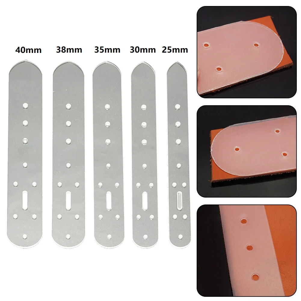 

5pcs Punching Mold Belt Punching Positioning Template 25/30/35/38/40mm For Leather Handcraft Hang DIY Tools