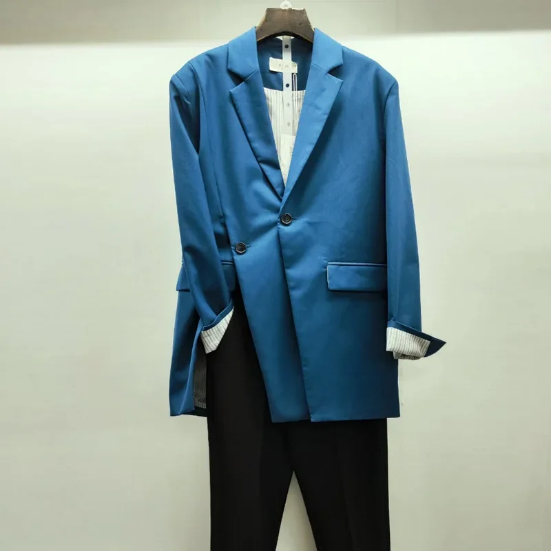 Мужской пиджак свободного кроя в дизайнерском стиле нишевая уникальная женская