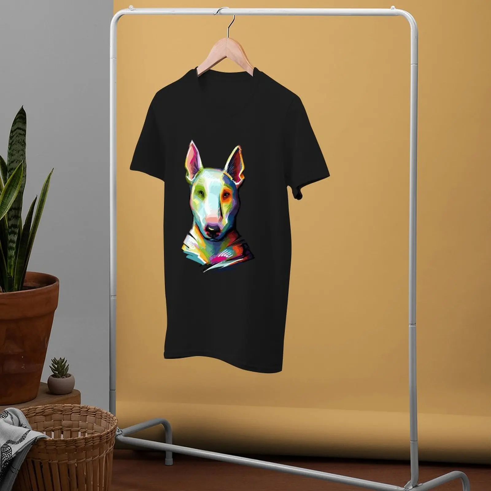 Футболка Bull Terrier Мужская базовая цветная рубашка с рисунком животного из 100
