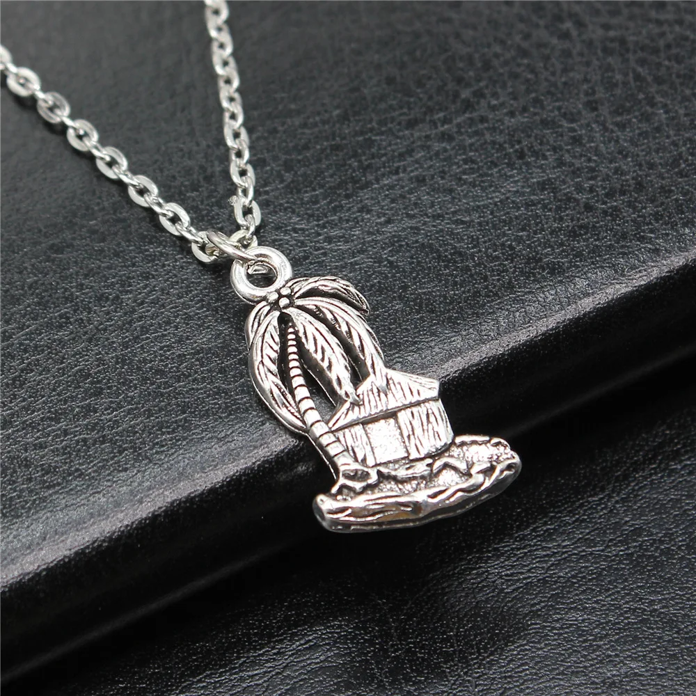 Женское ожерелье с кулоном в виде кокосового дерева 25x15 мм | Ожерелья